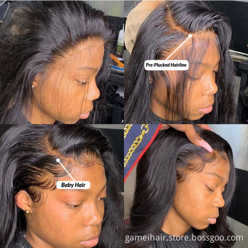 GMWIG wholesale frontal custom wigs 100% human hair natural color high quality Body Wave 13x4" brazilian virgin transparent lace